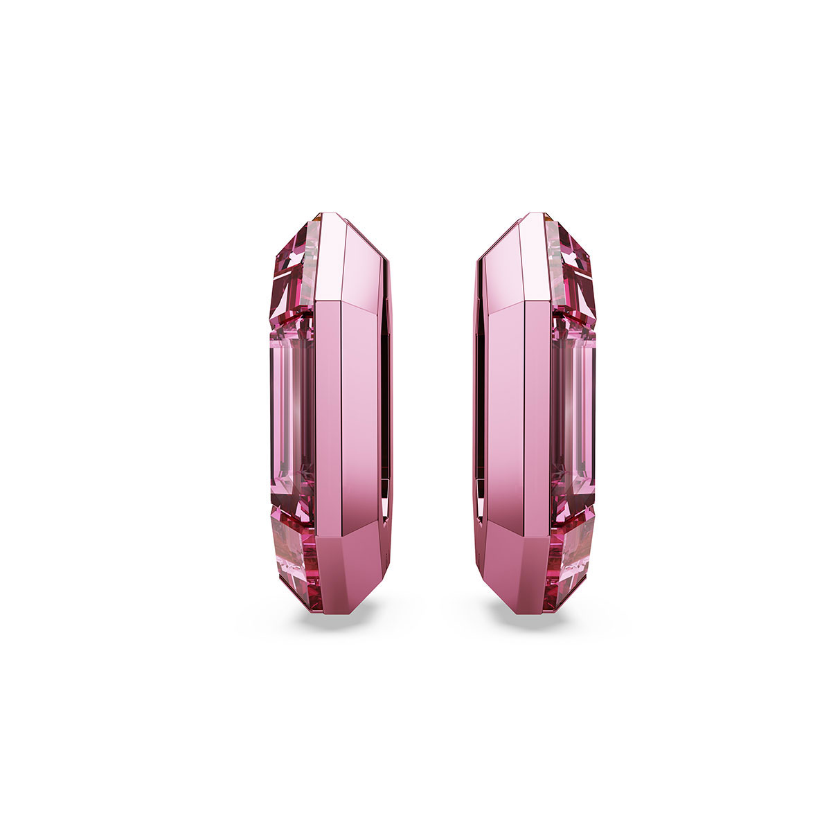 Swarovski Lucent Pink Octagon Hoop Pierced Earrings, Pair